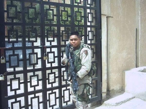 Coach Rhett during his U.S. Army deployment in Baqubah, Iraq, 2004